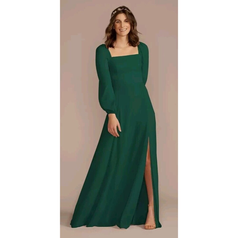 DB Studio Long Sleeve Chiffon Dress  Juniper Size: 6 Renaissance wedding Stretch